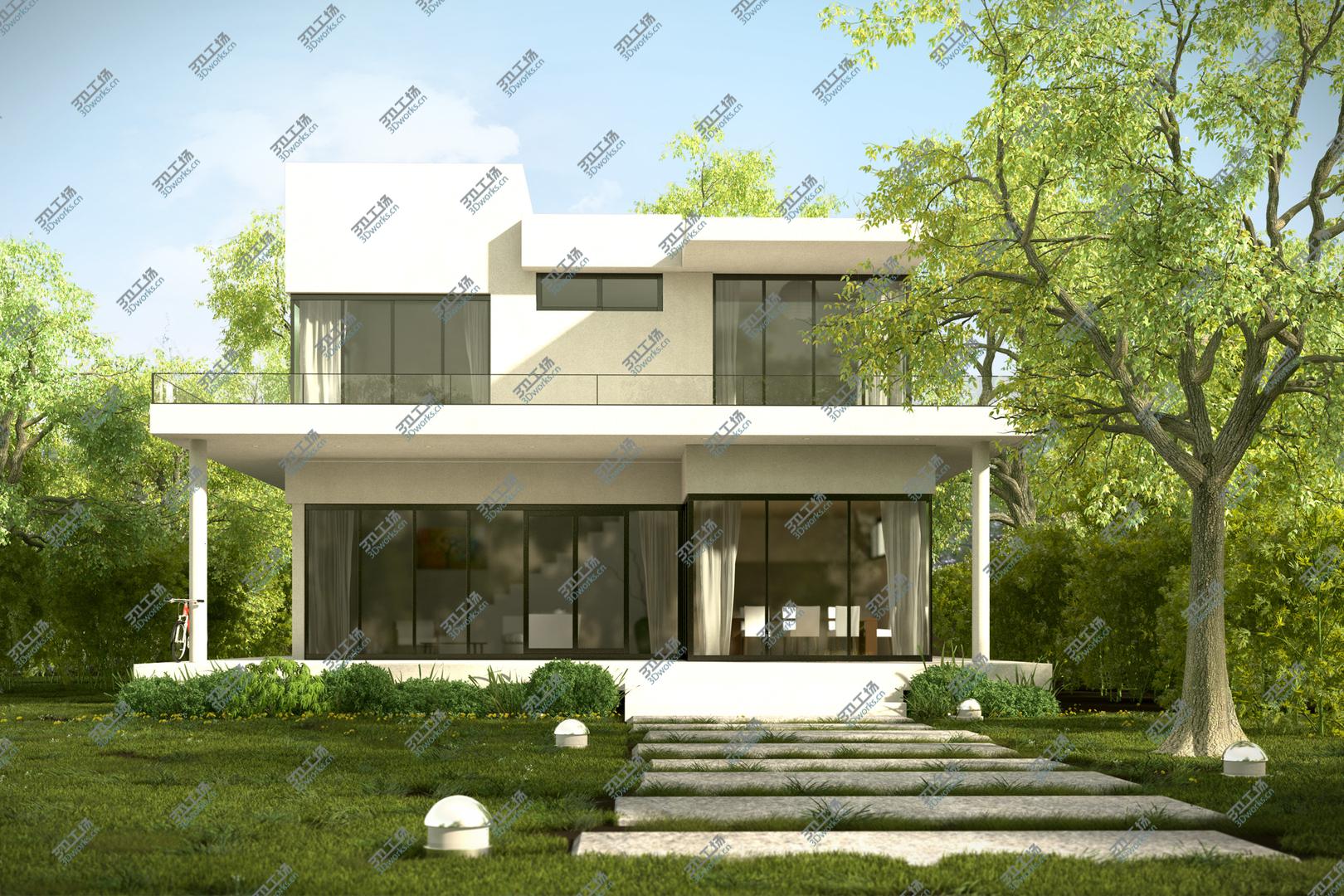 images/goods_img/2021040233/Modern House Exterior with Garden and Interiors for Maya and 3dsmax/3.jpg